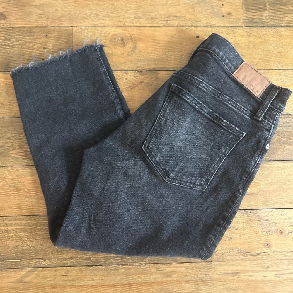 Madewell Black Frayed Hem Jeans